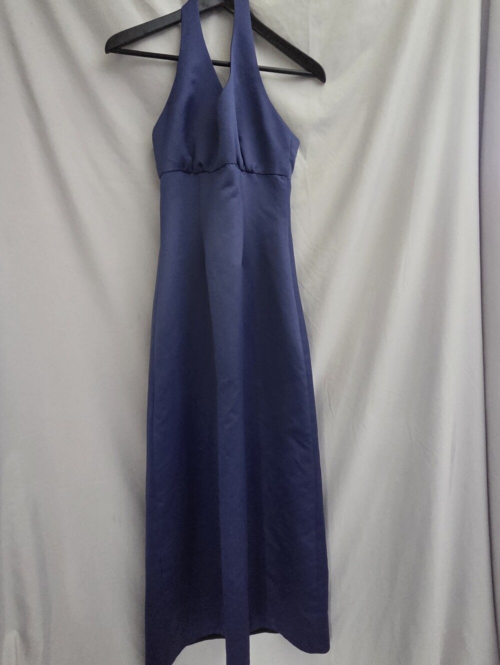 Elegant Navy Halter Maxi Dress